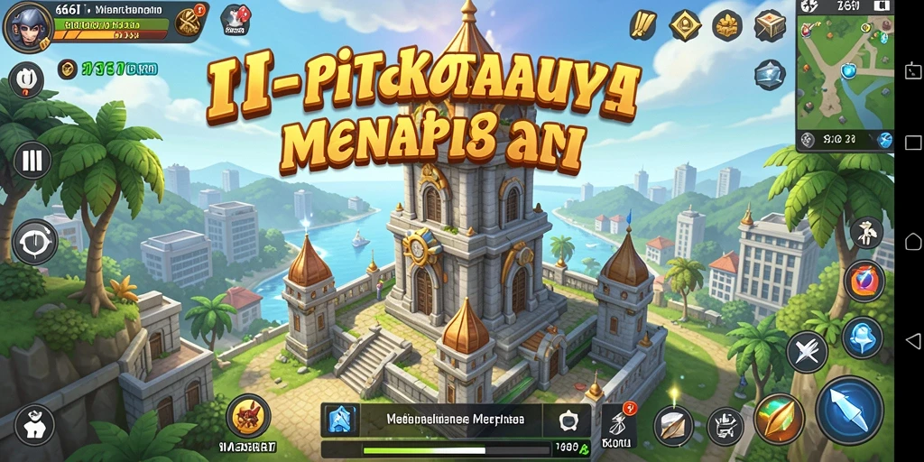 Screenshot gameplay 666I menampilkan strategi pertahanan menara yang menarik.