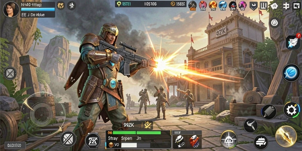 Tampilan gameplay 9ZK yang menampilkan strategi pertempuran yang mendebarkan.