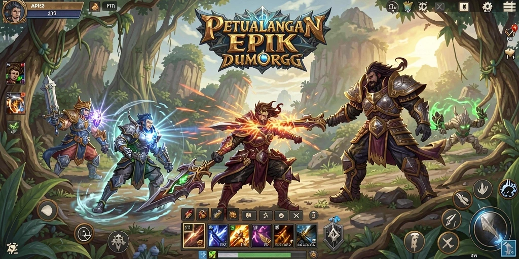 Tampilan gameplay menakjubkan dari API33 saat pemain berinteraksi di dunia yang luas.
