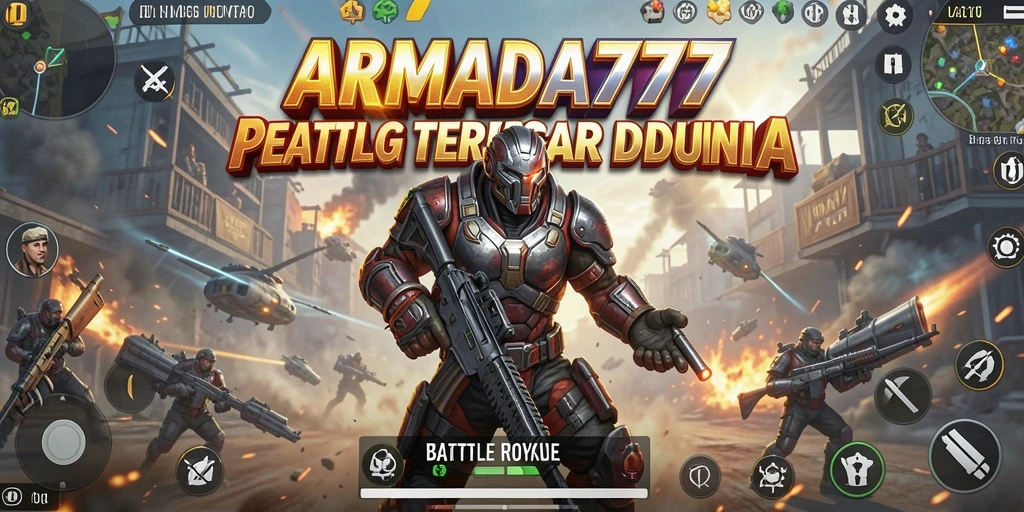 Gameplay intens di arena Battle Royale ARMADA777.