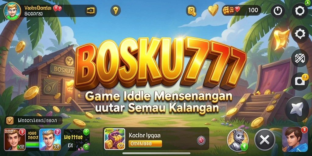 Screenshot gameplay BOSKU777 dengan karakter yang sedang berkembang.
