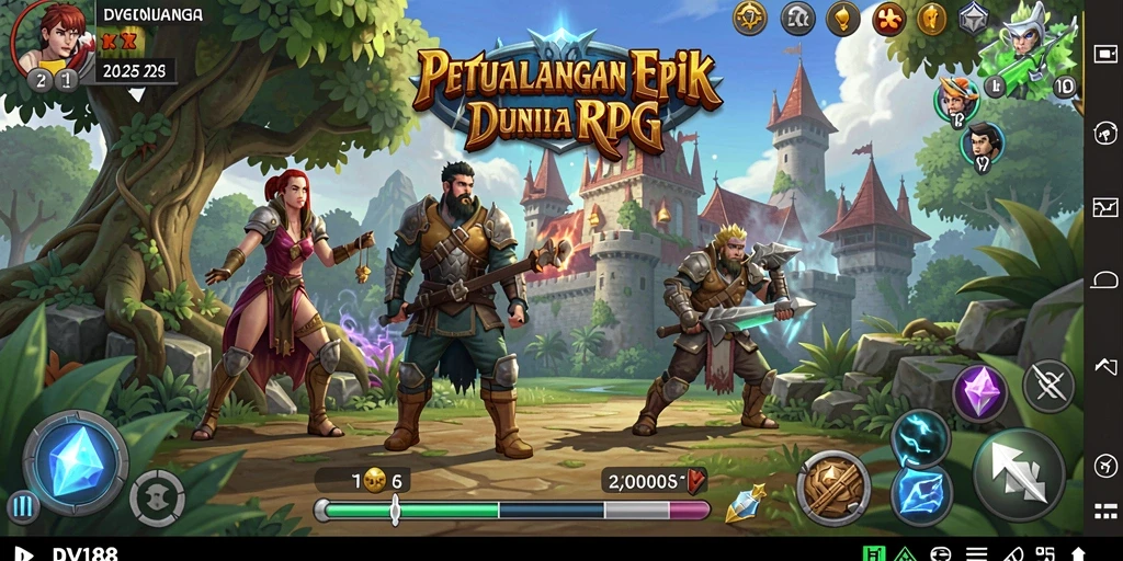 Tampilan gameplay yang menarik dari DV188 dalam genre RPG.