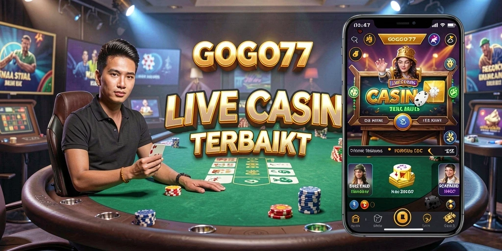 Tampilan permainan Live Casino GOGO77 dengan dealer langsung yang profesional.