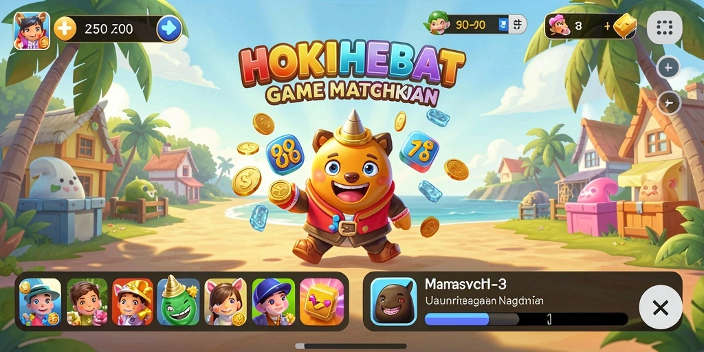 Tampilan gameplay HOKIHEBAT yang menarik dan penuh warna.