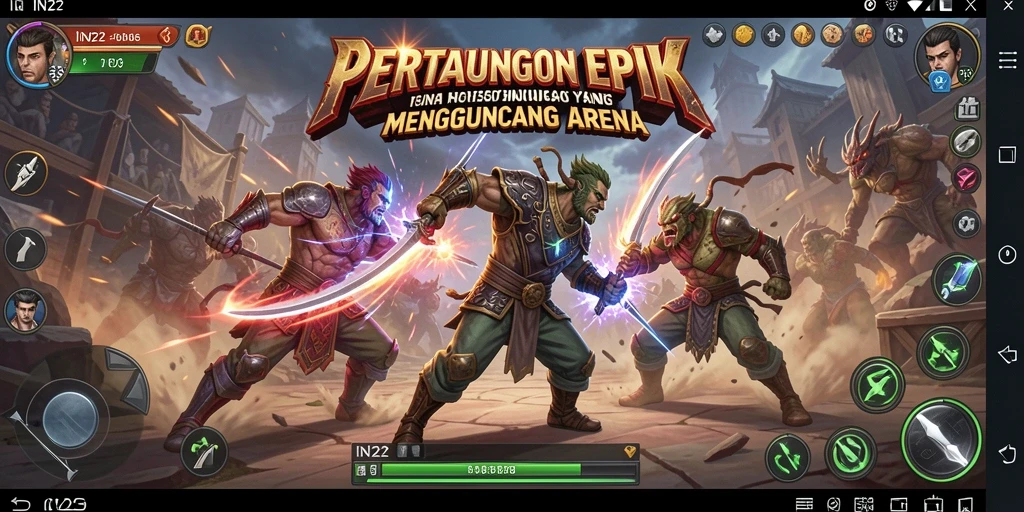 Tampilan gameplay IN22 yang menegangkan saat pertarungan berlangsung.