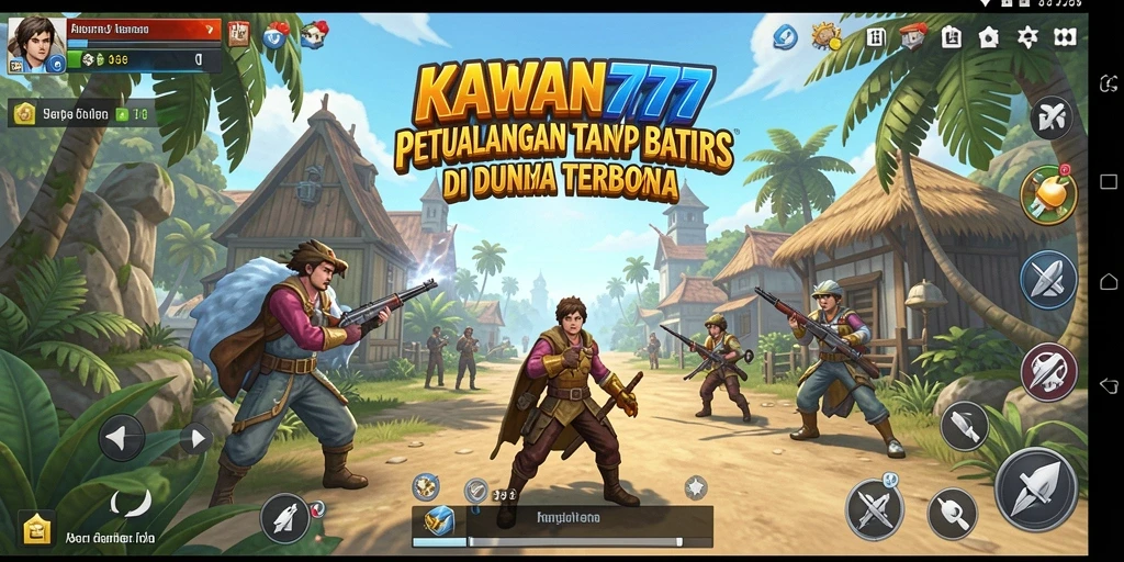 Screenshot KAWAN777 menampilkan pemain menjelajahi landscape Open World yang kaya.