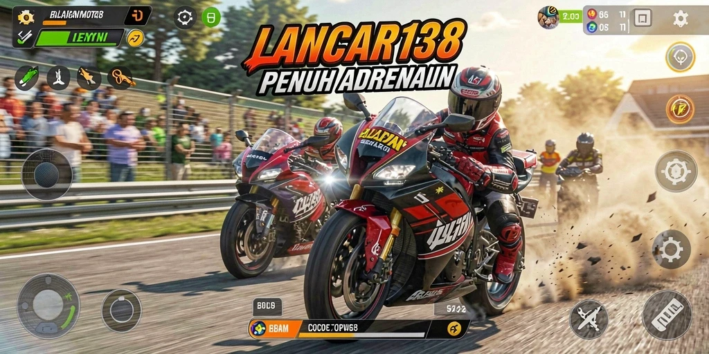 Tampilan aksi balapan motor yang mendebarkan di LANCAR138.