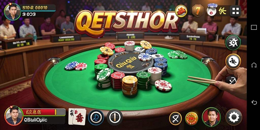Tampilan gameplay QiuQiu yang seru dan menantang.