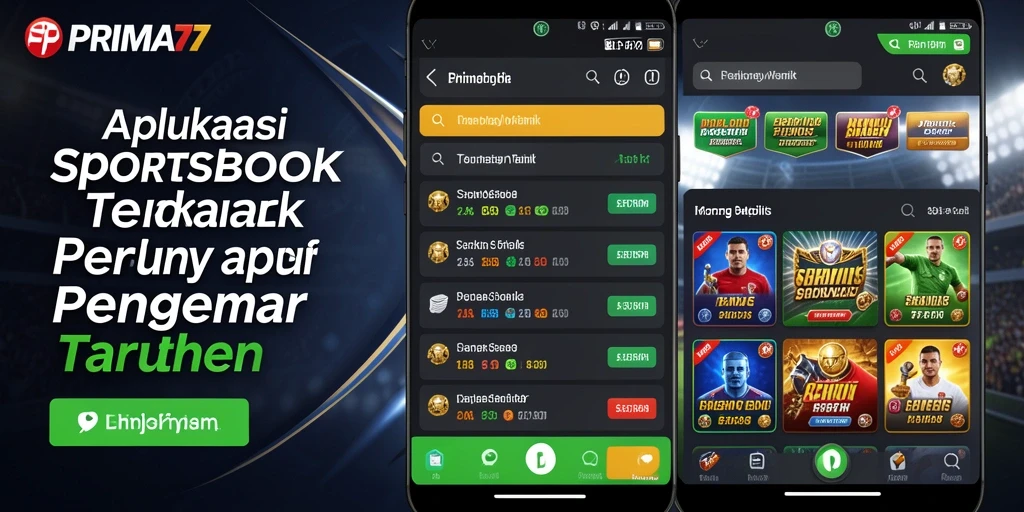 Tampilan antarmuka PRIMA77 yang intuitif dan menarik untuk taruhan.