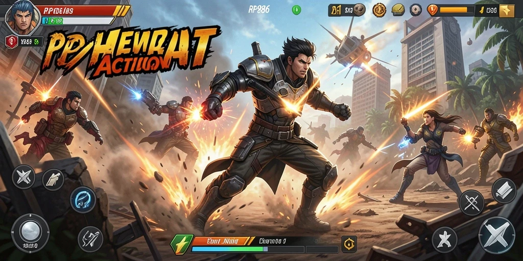 Screenshot RP886 menunjukkan pertarungan mendebarkan dengan efek visual memukau.