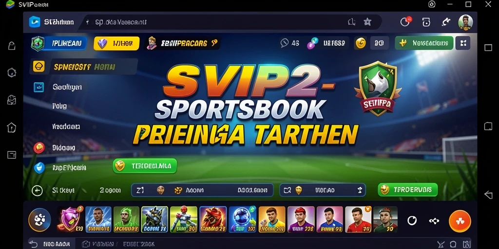 Tampilan antarmuka aplikasi SVIP2 dengan berbagai fitur taruhan.