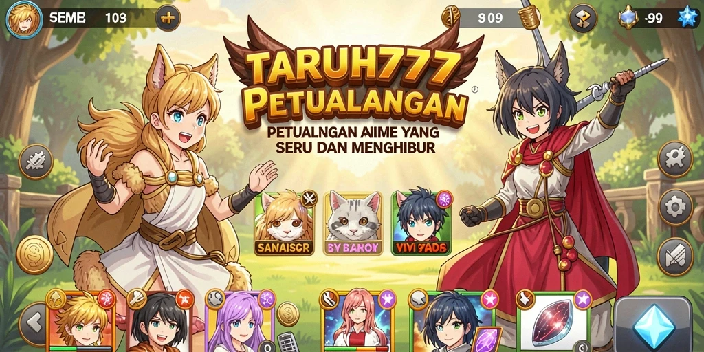 Tampilan gameplay TARUH777 yang menampilkan karakter anime yang dinamis.