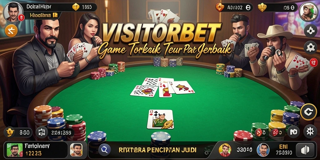 Tampilan gameplay seru Poker di VISITORBET.