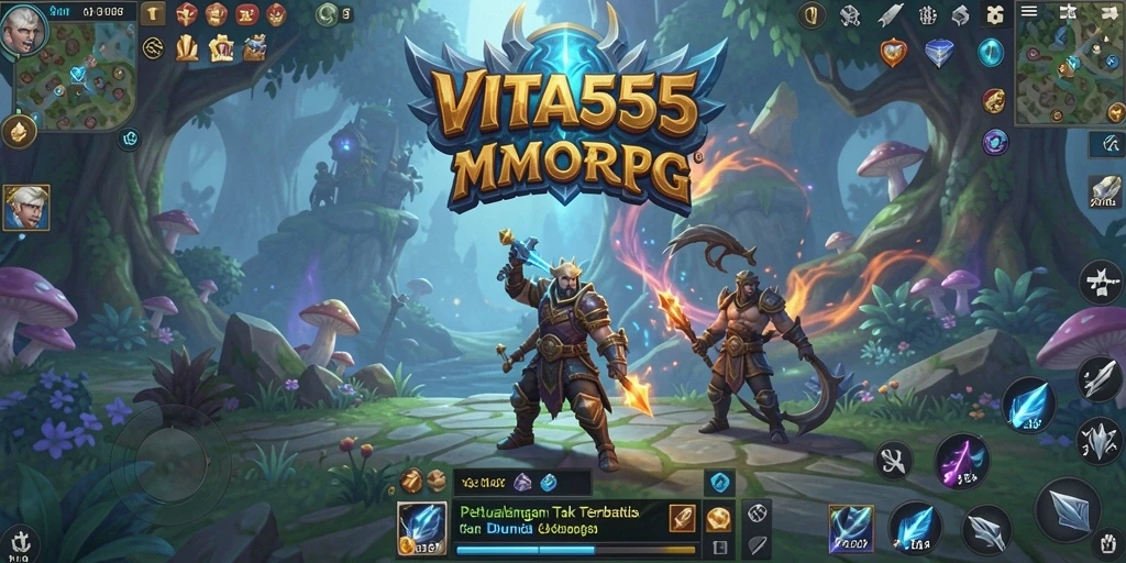 Screenshot VITA555 menampilkan aksi seru dalam dunia MMORPG.